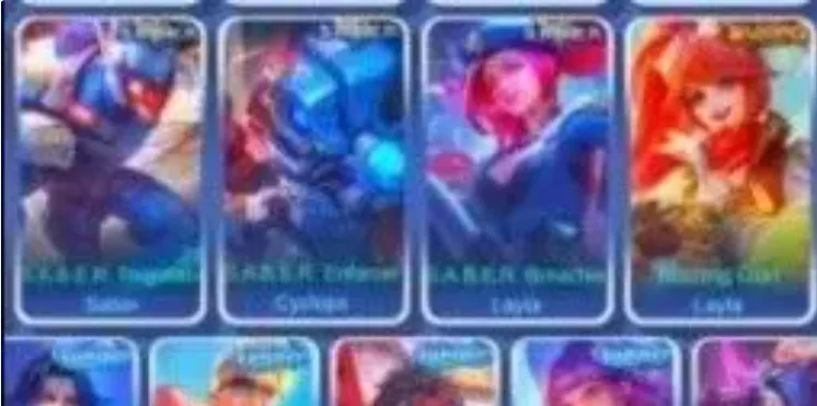 ML683 KOF Aurora Karina + Collector Natalia + Valentine Claude + Zodiac Selena + Gaara Vale 242 Skins 128 Heroes (G)